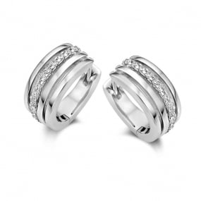 Boucles d'oreilles argent pavage similaire