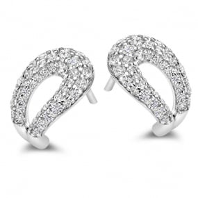Boucles d'oreilles argent pavage similaire