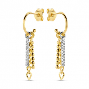 Boucles d'oreilles Argent plaqu or avec en complment