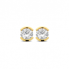 Boucles d'oreilles argent plaqu or jaune et oxydes- Naiomy