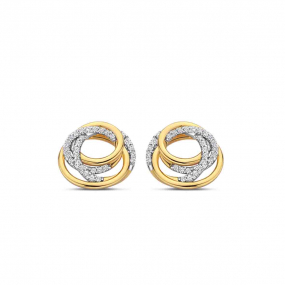 Boucles d'oreilles argent plaqu or jaune et oxydes- Naiomy