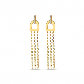 Boucles d'oreilles argent plaqu or jaune et oxydes- Naiomy