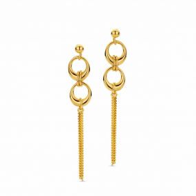 Boucles d'oreilles argent -  plaqu or jaune - motif cercle - Naiomy