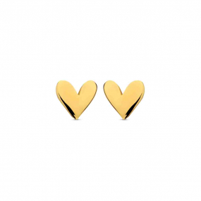 Boucles d'oreilles argent plaqu or jaune motif coeur- Naiomy