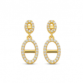 Boucles d'oreilles argent - plaqu or jaune oxydes liens - Naiomy