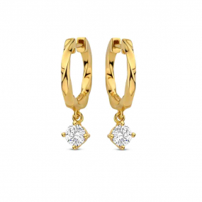 Boucles d'oreilles argent plaqu or jaune  + Oxydes- Naiomy