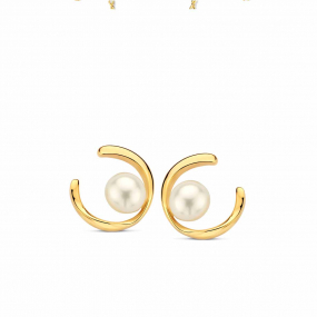 Boucles d'oreilles argent - plaqu or - perle d'eau douce - Naiomy