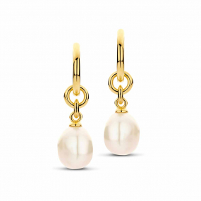 Boucles d'oreilles argent - plaqu or - perle d'eau douce - Naiomy