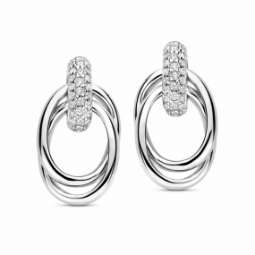 Boucles d'oreilles argent serties en complment