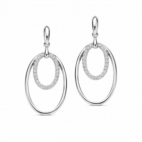 Boucles d'oreilles argent serties d' similaire