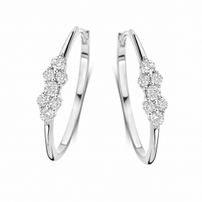 Boucles d'oreilles argent serties d' similaire