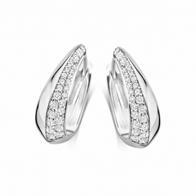 Boucles d'oreilles argent serties d' similaire