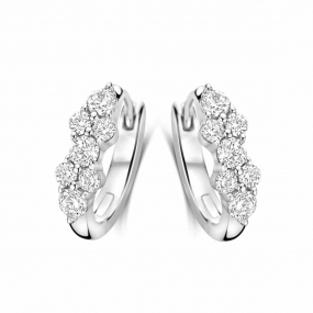 Boucles d'oreilles argent serties d' similaire