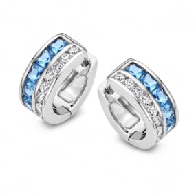 Boucles d'oreilles argent zirconium bleu similaire