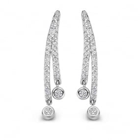 Boucles d'oreilles argent zirconium - similaire