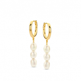Boucles d'oreilles  avec 3 perles d'eau similaire