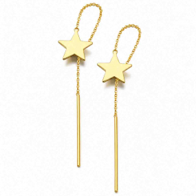 Boucles d'oreilles cha�ne �toile dor�e similaire