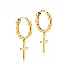 Boucles d'oreilles Cr�oles Croix