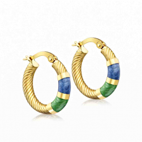 Boucles d'oreilles Cr�oles Email bleu et similaire