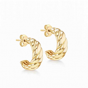 Boucles d'oreilles Cr�oles �paisses torsad�es