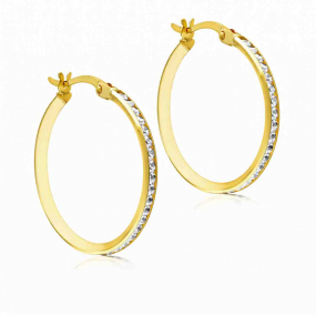 Boucles d'oreilles Cr�oles et Oxyde de Zirconium