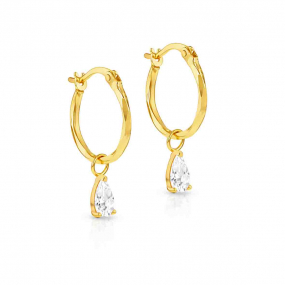 Boucles d'oreilles Cr�oles et Oxyde de Zirconium 