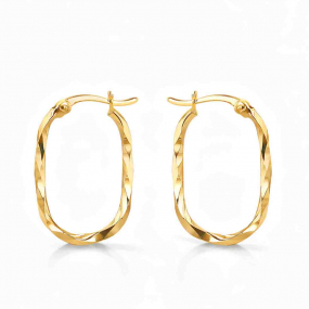 Boucles d'oreilles Cr�oles Ovales Torsad�es