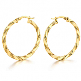 Boucles d'oreilles Cr�oles torsad�es