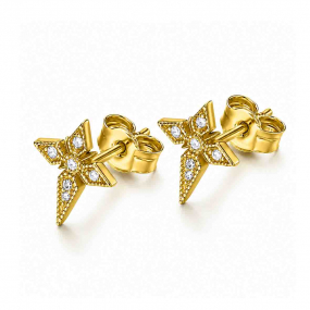 Boucles d'oreilles Croix Diamants