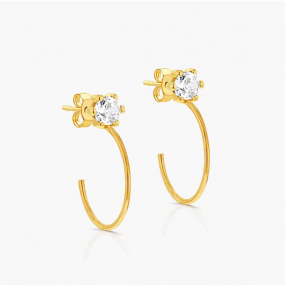 Boucles d'oreilles Demi Cr�oles et Oxyde de Zirconium