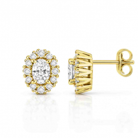Boucles d'oreilles Diamant ovale de similaire