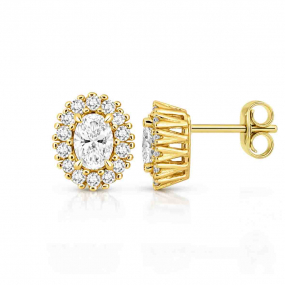 Boucles d'oreilles Diamant ovale de similaire