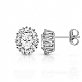 Boucles d'oreilles Diamant ovale de similaire