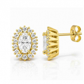 Boucles d'oreilles Diamant ovale de similaire