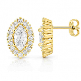 Boucles d'oreilles Diamant Marquise de Synth�se 