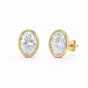 Boucles d'oreilles Diamants de Laboratoire Taille ovale