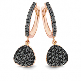 Boucles d'oreilles diamants Noirs One More