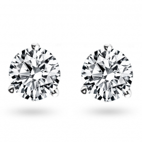 Boucles d'oreilles Diamants sertie 3 griffes