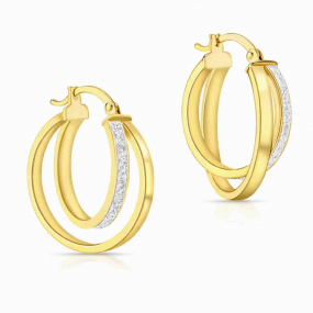 Boucles d'oreilles Double Cr�oles similaire