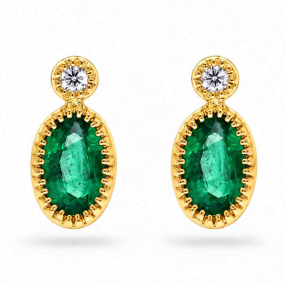 Boucles d'oreilles Emeraude et Diamants similaire