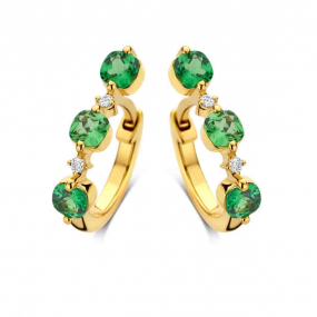 Boucles d'oreilles Emeraude et Diamants similaire