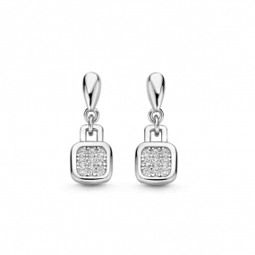 Boucles d'oreilles en argent avec motif en complment