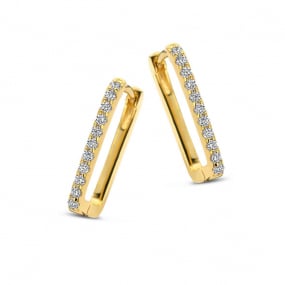 Boucles d'oreilles en argent - plaqu or - serties de zirconium Naiomy Silver