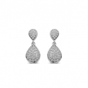 Boucles d'oreilles en argent serties en complment