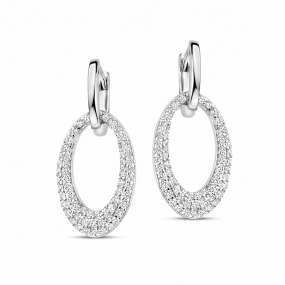 Boucles d'oreilles en argent serties en complment