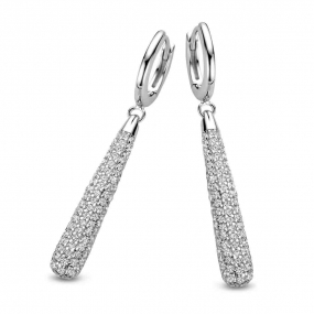 Boucles d'oreilles en argent serties en complment