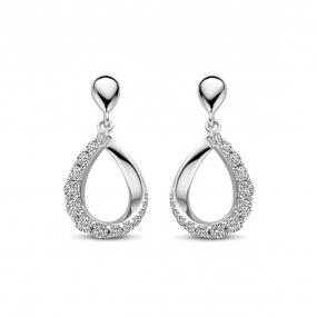 Boucles d'oreilles en argent serties en complment