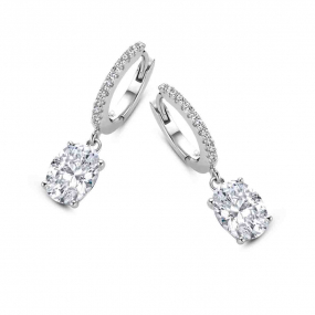 Boucles d'oreilles en argent serties d' en complment