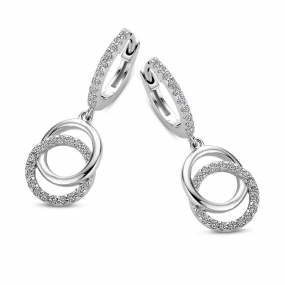 Boucles d'oreilles en argent serties d'