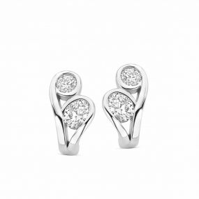 Boucles d'oreilles en argent serties d' similaire